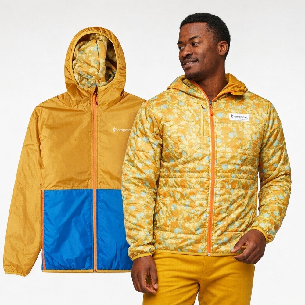 Cotopaxi Teca Calido Hooded Jacket  Reversible Insulated Yellow Blue Mens‎ Large
